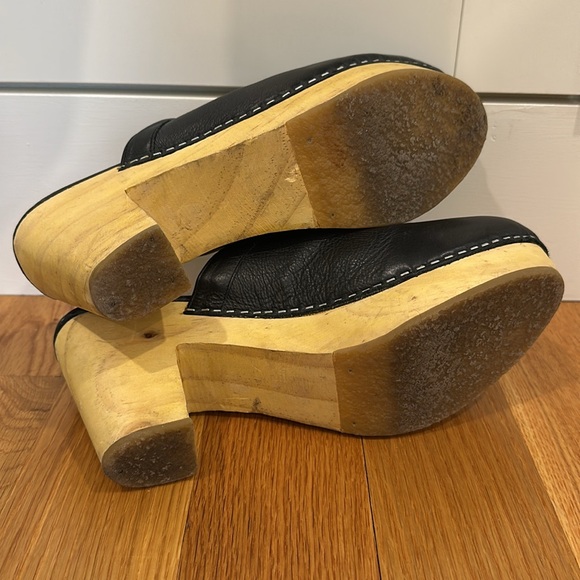 Free People Leather Black Clogs EU40 US9 - Picture 5 of 6